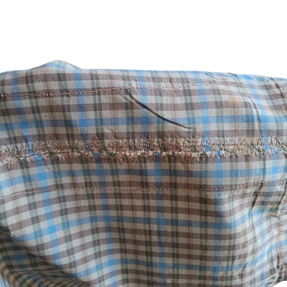 25" 25W High Waist True Vtg 60s womens COTTON SIDE ZIP RELIC GREEN PLAID Shorts - Picture 6 of 7